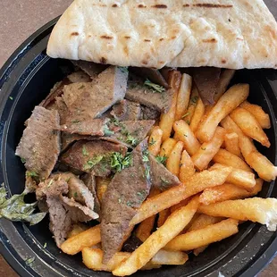 Gyro meat and fries looked good but didn&apos;t taste great