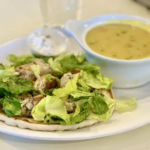 Chicken Souvlaki &amp; Avgolemono - both excellent!