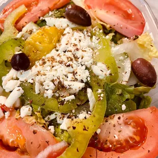 Greek Salad is enough for two.