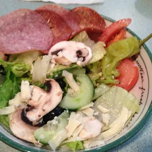 1/3 of the Antipasto salad in a bowl.