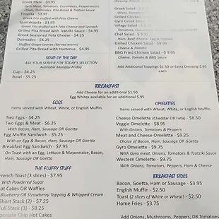 Menu side 1