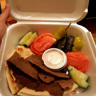 The Greek plate to go. So good.