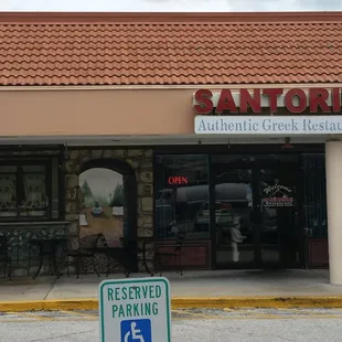 the front of the restaurant