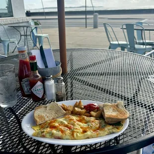 Breakfast on the outdoor patio