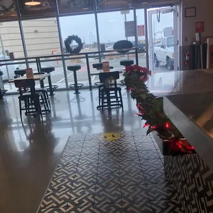 a view of the dining area