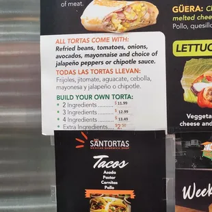Condiments for all sandwiches or build your own
