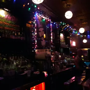 Bar pic...w/ Lemmy adorning the wall = so cool.