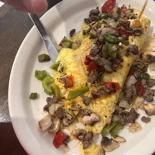 Steak Omelet Breakfast