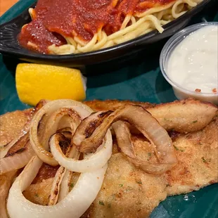 Fresh Walleye and a side of pasta