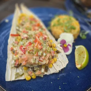 Salmon with wild rice