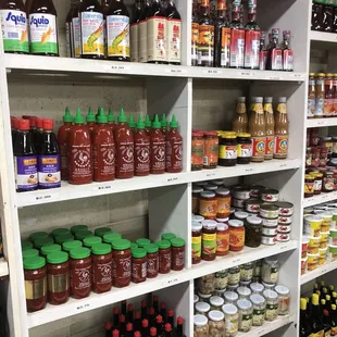 a wide selection of sauces and condiments