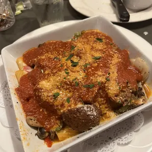 Meatball, sausage pasta bowl