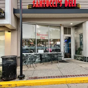 the front of the restaurant