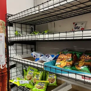 shelves of food and snacks