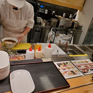 interior, sushi and sashimi