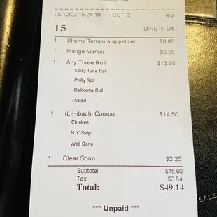 Late Lunch / Early Dinner for Two