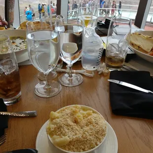 The view of the Skywalk with my mac and cheese