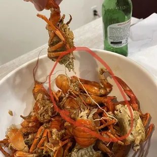 Look like tapeworm in crawfish