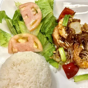 Cơm tôm rim