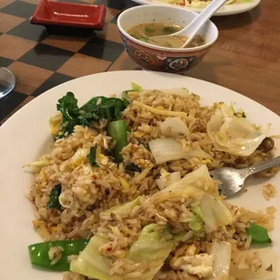 Basil fried rice and drunken noodle.