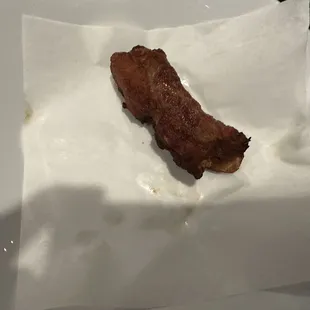 Fried ribs were soooo good! One out of the 4 ribs that were on the plate that we couldn't wait to eat!