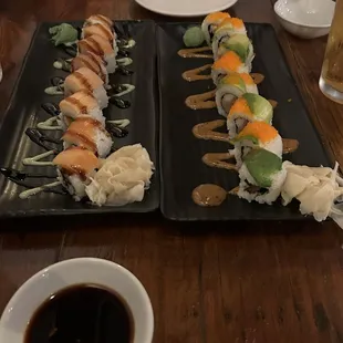 Salmon Roll and Spicy Tuna Roll