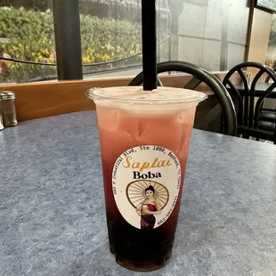Strawberry boba Tea
