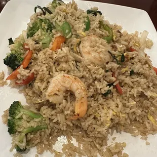 Basil fried rice with shrimp
