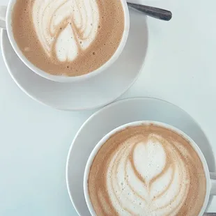 two cups of cappuccino