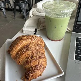 cacio e pepe pastry and strawberry matcha