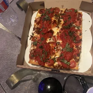 a pizza in a box