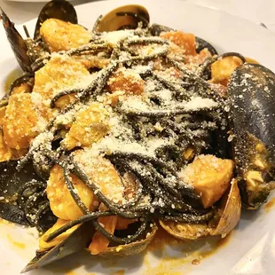 Off menu on the day I went - seafood squid ink spaghetti