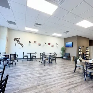 a view of the inside of a restaurant