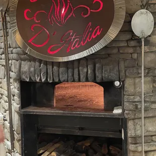 Head-on shot of the wood burning oven