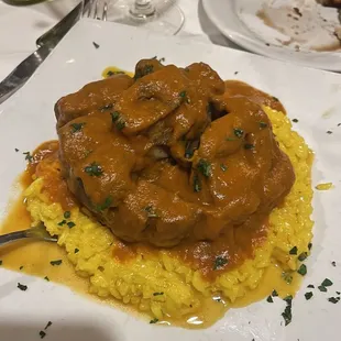 Oso buco on risotto