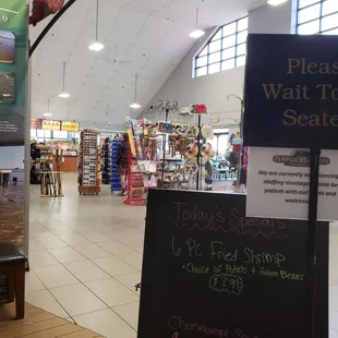 Seated in the Apple Barrel looking into retail space