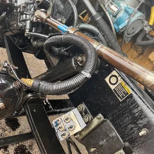 Engine covered in oil