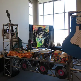 Rock n roll theme buffet set up