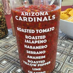 One of our homemade salsas at NFL Tailgate party from Super Bowl XLIX