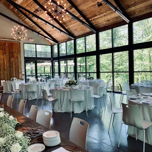 tables set for a wedding reception