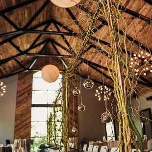 a long dining table set for dinner