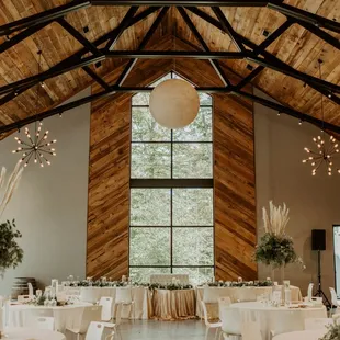 tables set for a wedding reception