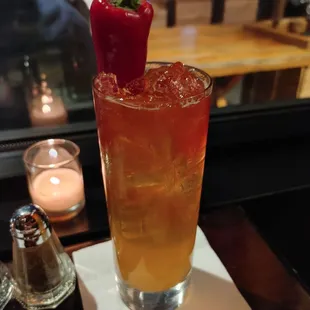 The Bold Friend, + habanero (I'm going to assume the "habanero" is in the drink mix, because that pepper is not a habanero.