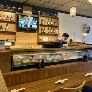 Sushi bar seating.