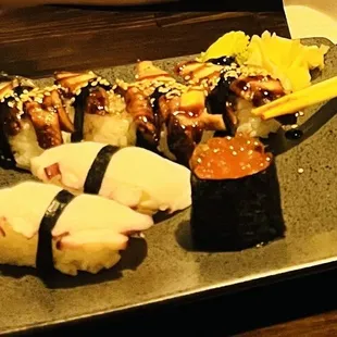 Octopus, Unagi, shrimp egg,