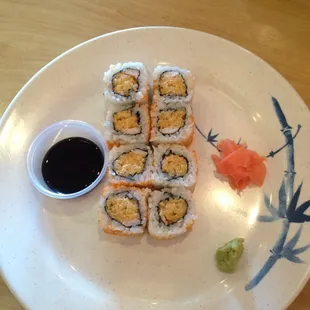 Delicious Spicy Crunchy roll with shrimp