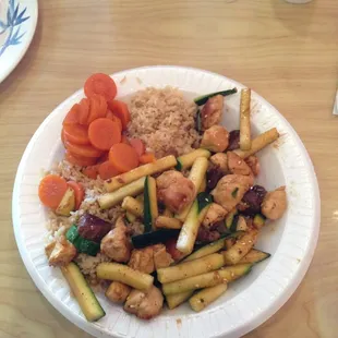 Steak and chicken hibachi dinner