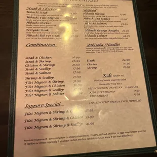 menu