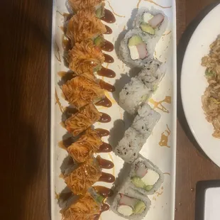 Crazy Dragon roll and Texas roll