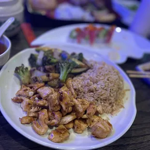 Hibachi chicken and vegetables